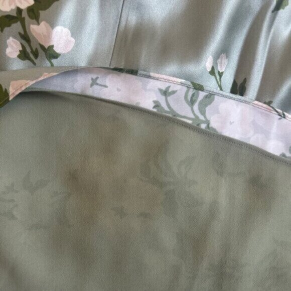 NEW Reformation Anaiis Long Silk Dress Tarragon Green Floral | size 4 - Picture 13 of 14